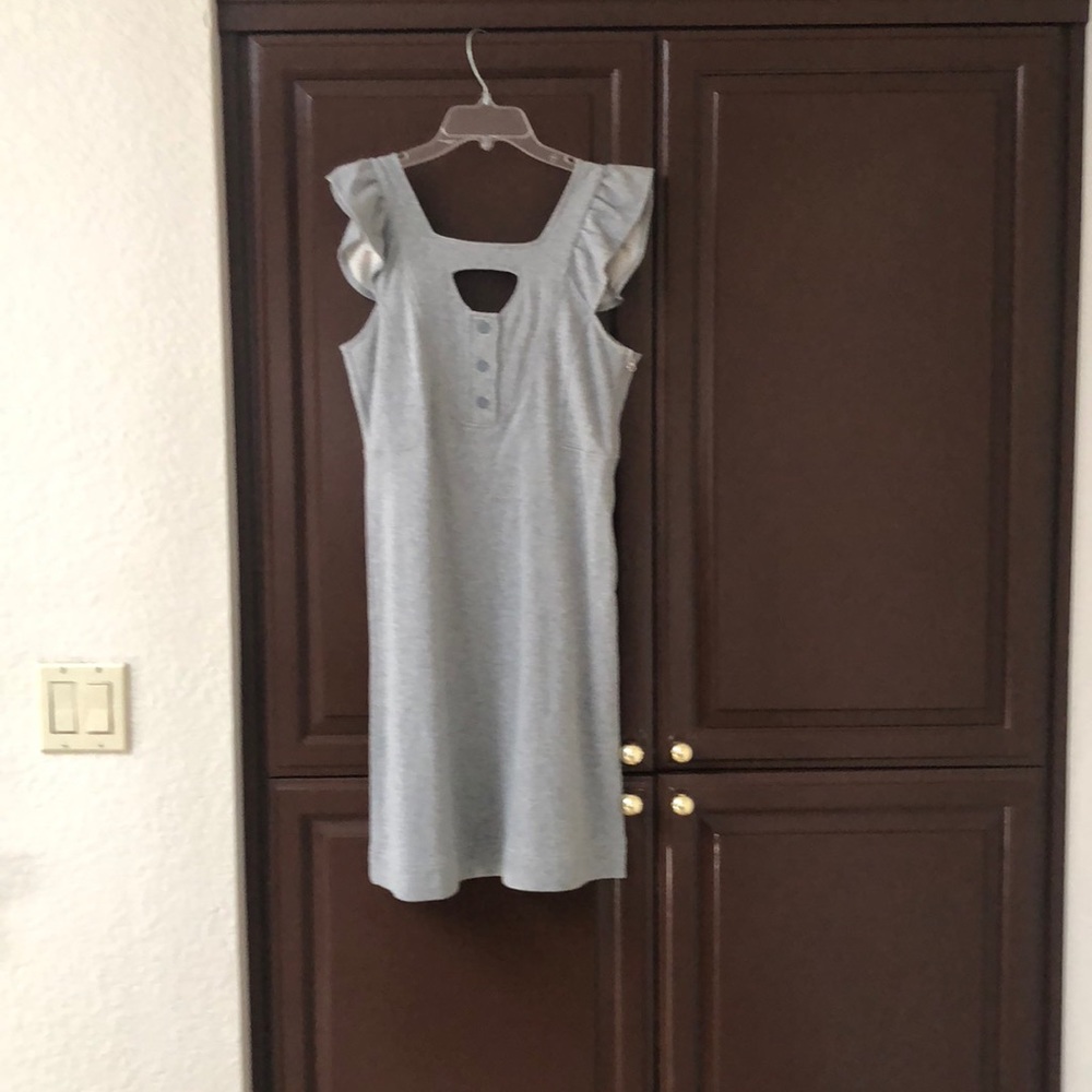 Adorable sweat shirt material midi dress
